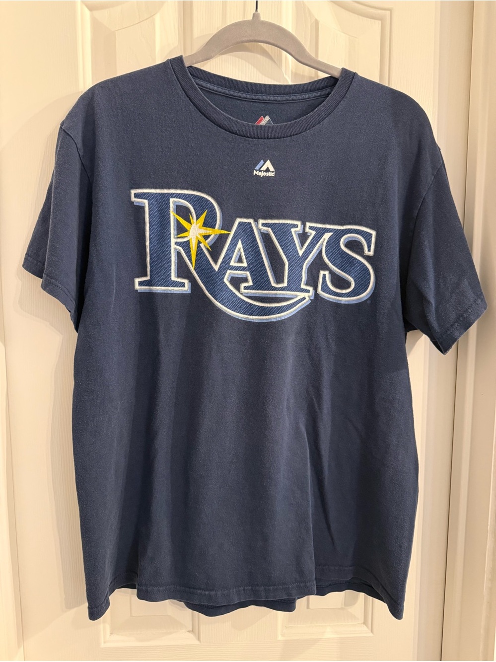 Vintage Majestic Tampa Bay Rays Navy Logo Tee